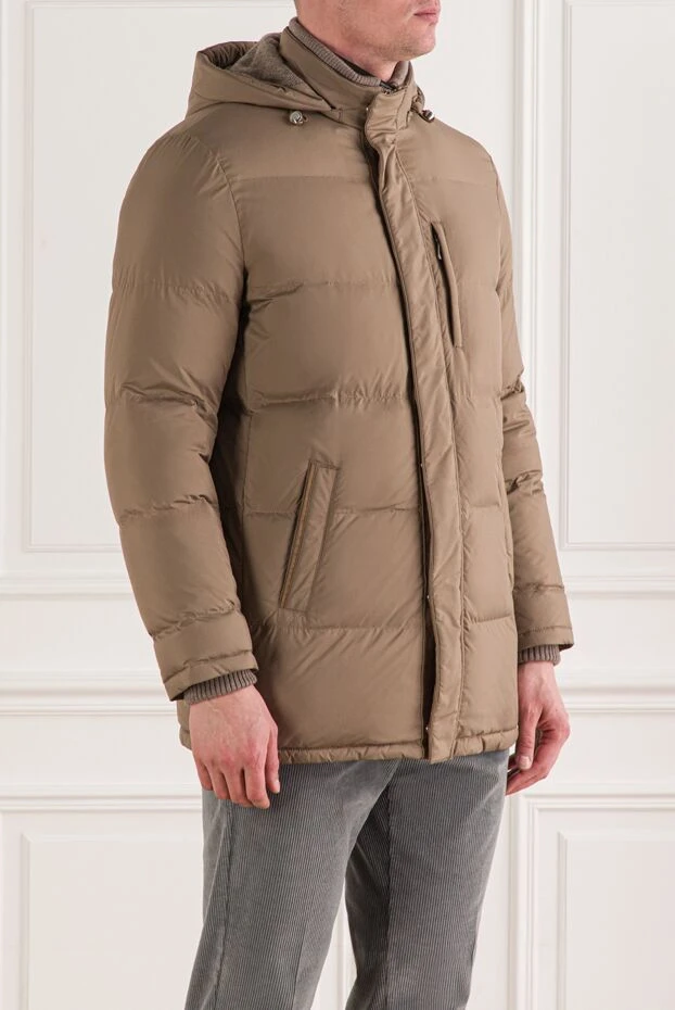 Enrico Mandelli men's beige quilted down jacket with a hood 193190 - photo 3