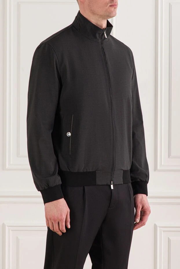 Tombolini мужская куртка-бомбер из высококачественной ткани с меланжевым эффектом 193197 - фото 3