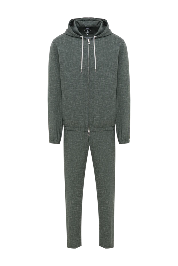 Men's dark green sports jacket made of natural wool - photo 1