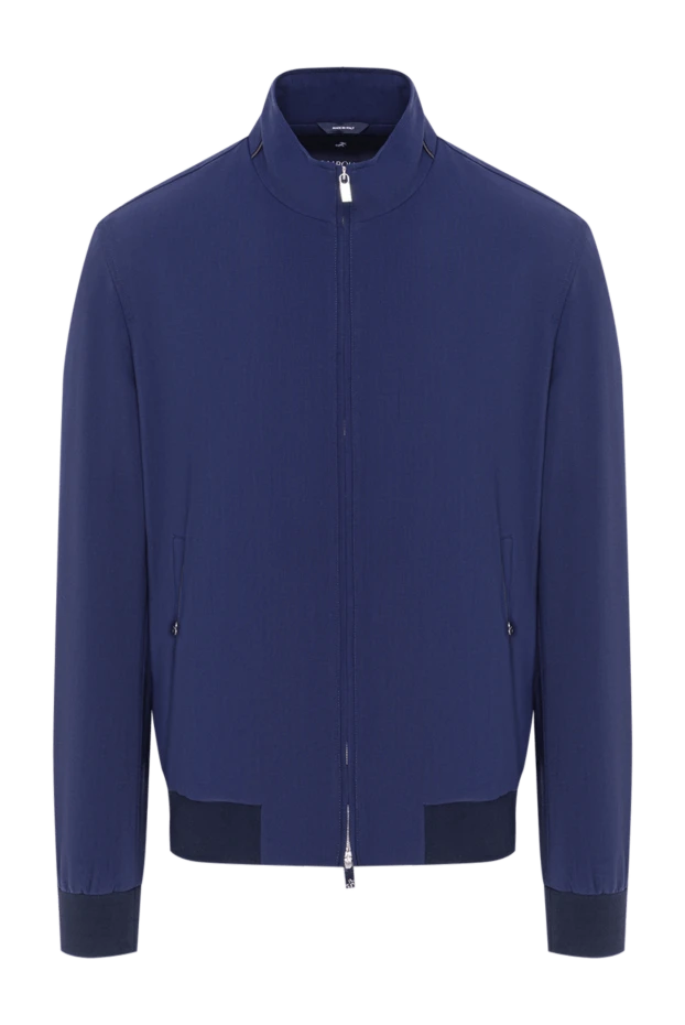 Тік жағасы бар көк түсті ерлерге арналған бомбер күртеше - фото 1