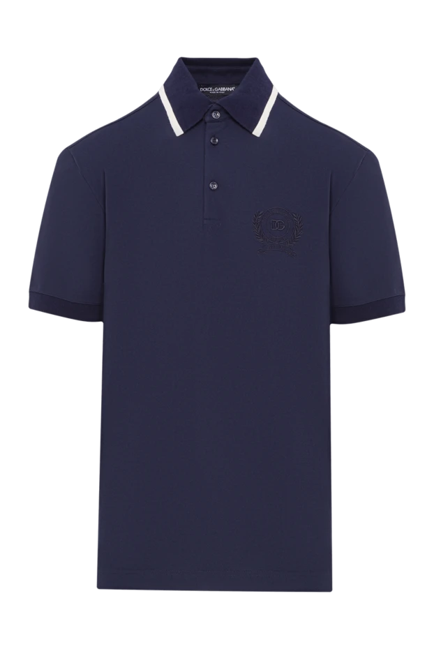 Поло из джерси с короткими рукавами синего цвета - фото 1