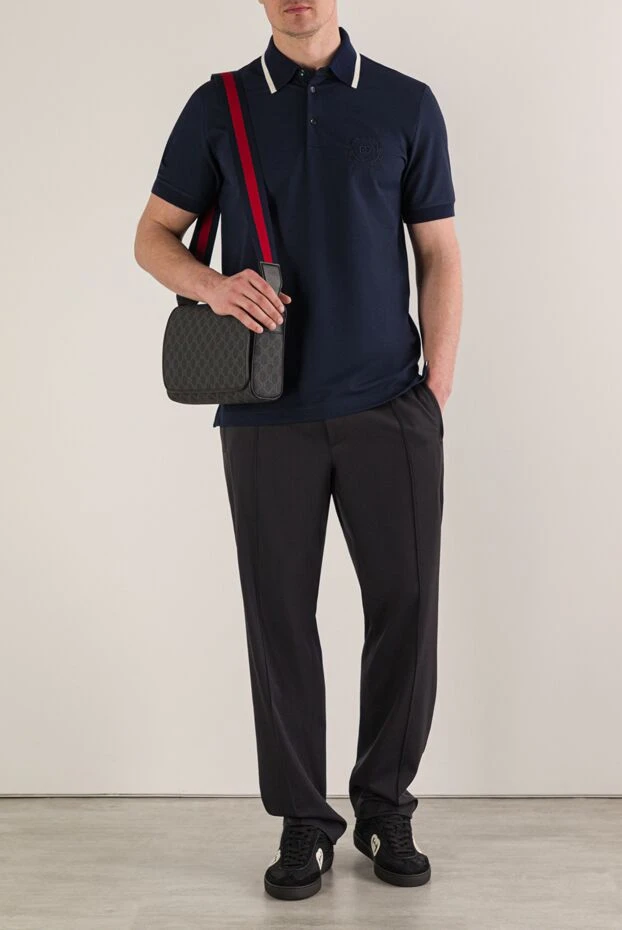 Dolce & Gabbana поло из джерси с короткими рукавами синего цвета 193206 - фото 2