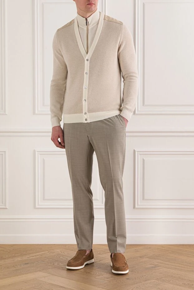 Zilli көп қабатты сыдырмасы бар ерлерге арналған кашемир кардиганы 193209 - фото 2