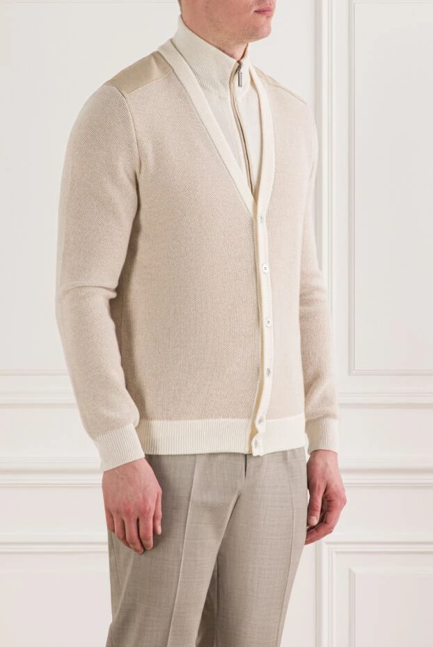 Zilli көп қабатты сыдырмасы бар ерлерге арналған кашемир кардиганы 193209 - фото 3