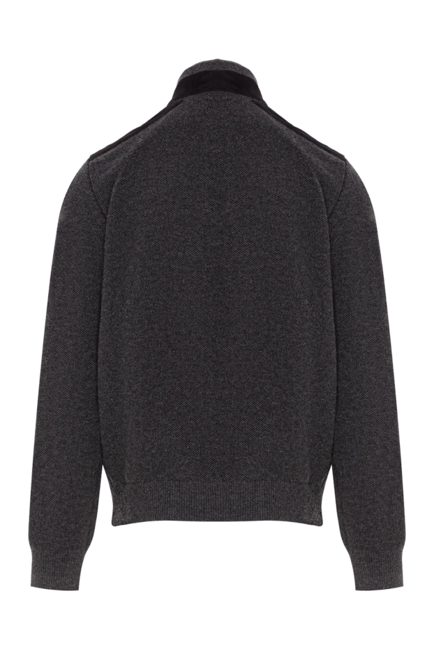 Men's dark gray button-down trouser with a stand-up collar - photo 2