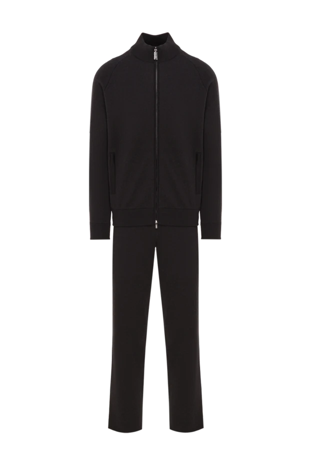 Men's black tracksuit made of wool and silk - photo 1