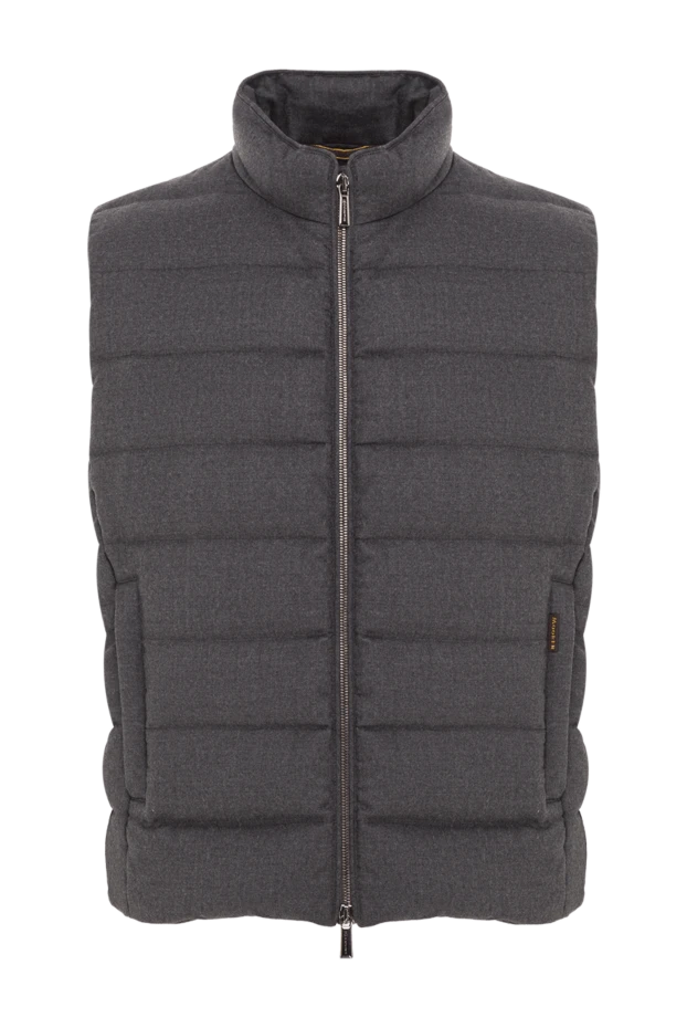 Мужской стеганый пуховый жилет Oliver серого цвета - фото 1