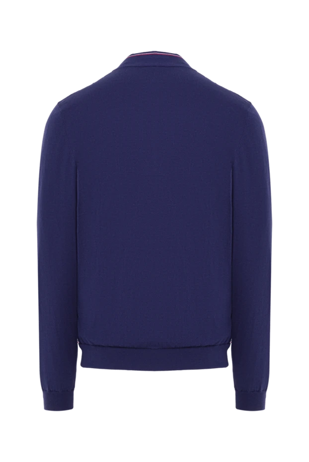 Zilli қарама-қарсы қосымшасы бар спорттық стильдегі ерлерге арналған қою көк түсті кардиган 193248 - фото 2