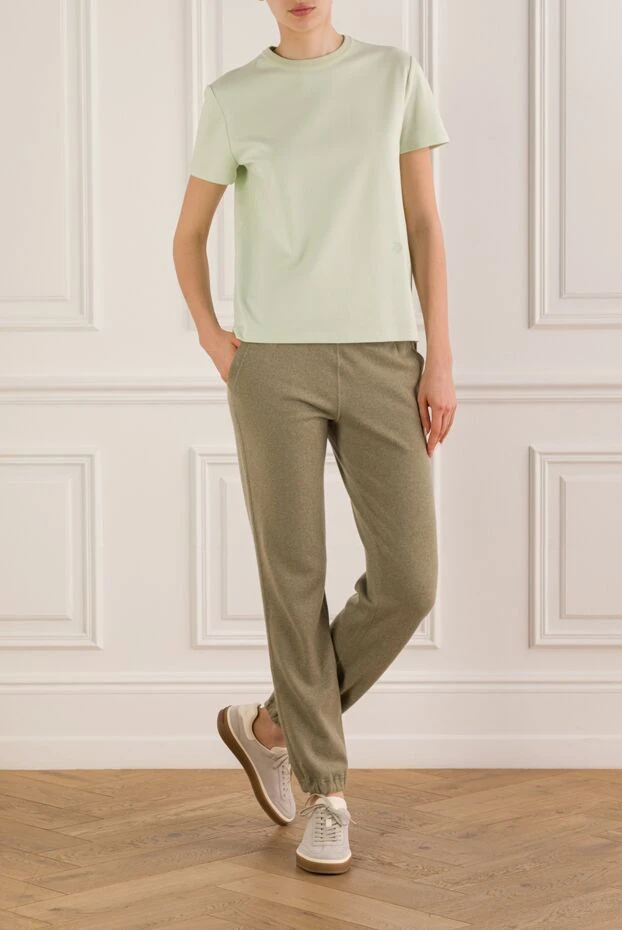 Loro Piana женская футболка в светло-зеленом цвете из 100% хлопка 193257 - фото 2