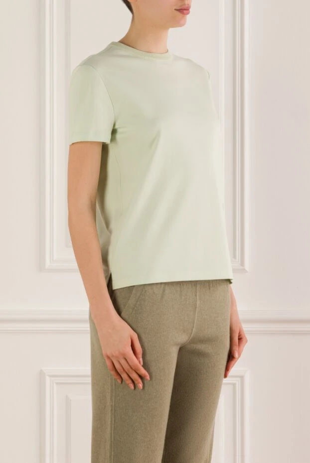 Loro Piana женская футболка в светло-зеленом цвете из 100% хлопка 193257 - фото 3