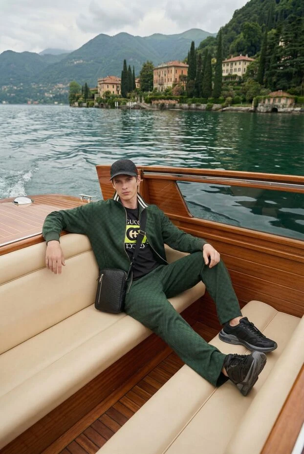 Gucci спортивній костюм из тисненого трикотажа gg зеленого цвета 193261 - фото 2