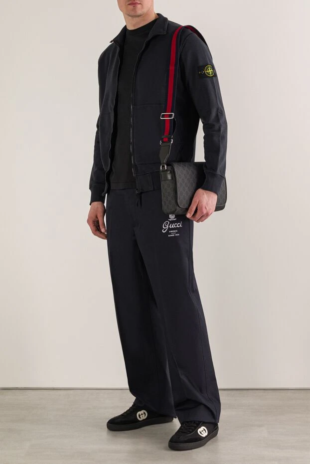 Stone Island ерлерге арналған көк түсті мақтадан жасалған сыдырмалы жемпір 193264 - фото 2