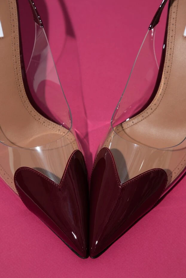 Alaia le cœur heels in burgundy patent leather 193295 - photo 3
