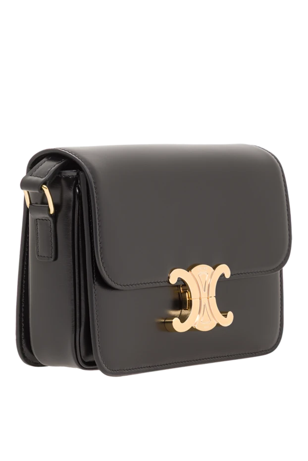 Celine teen triomphe жылтыр қара бұзау терісінен жасалған сөмке 193323 - фото 3