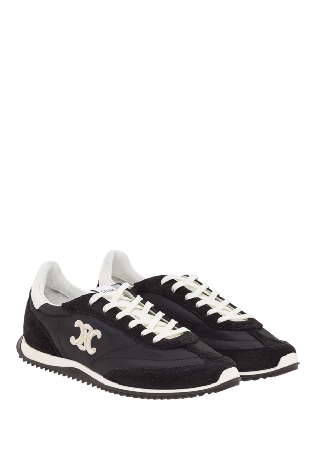 Celine black racer sneakers in nylon, suede and calfskin 193324 - photo 2