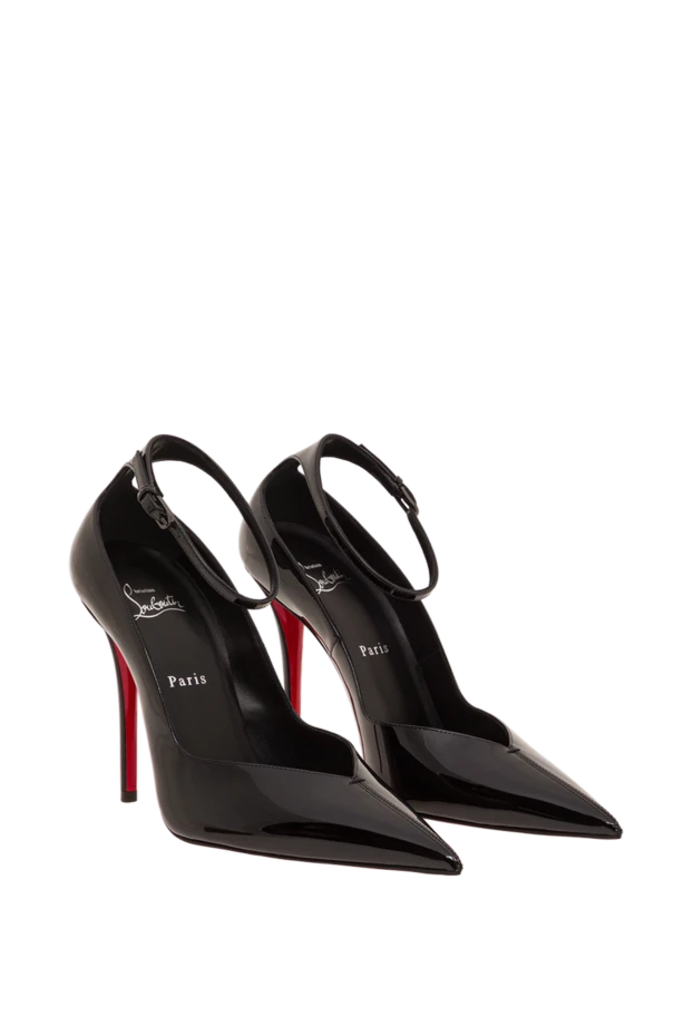 Christian Louboutin черные туфли-лодочки erozee с ремешками из лакированной телячьей кожи 193327 - фото 3