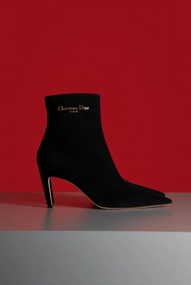 Dior my dior black goatskin suede heeled ankle boots 193348 - photo 3