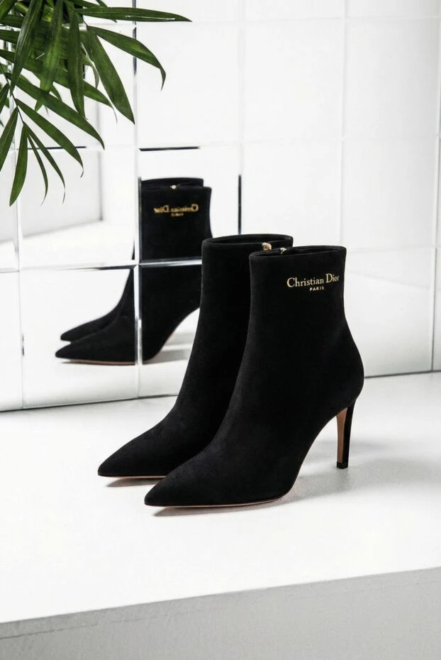 Dior my dior black goatskin suede heeled ankle boots 193348 - photo 2
