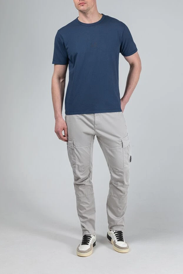 Серые мужские брюки-карго из эластичного хлопкового сатина - фото 2