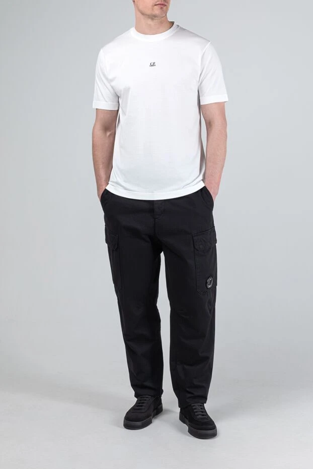 C.P.Company мужская белая футболка с небольшим контрастным логотипом 193357 - фото 2