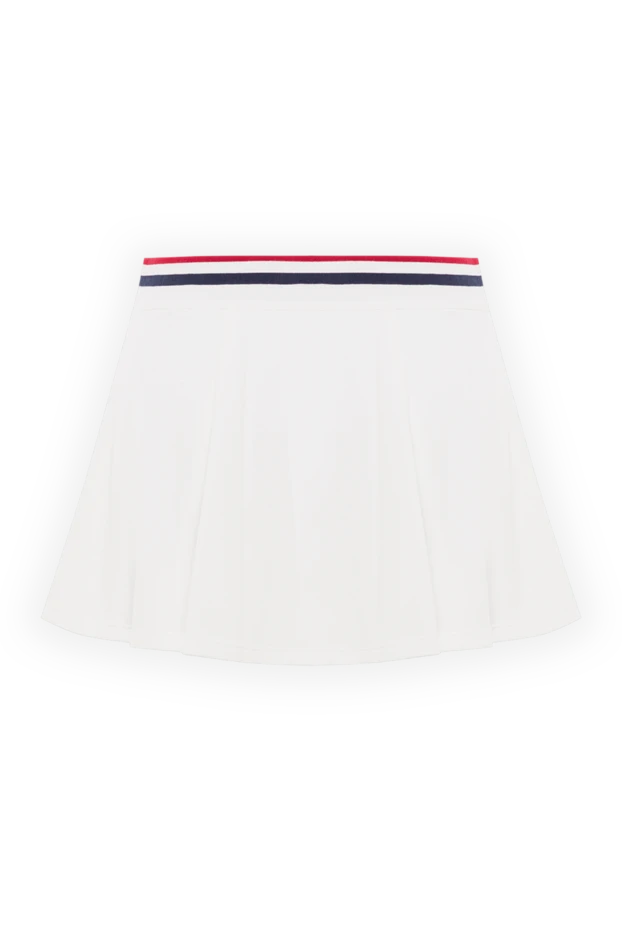 White pleated tennis skirt with striped waistband - photo 2