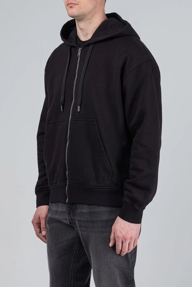 Dolce & Gabbana black cotton jersey hoodie with embroidered logo 193378 - photo 3