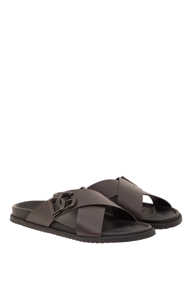 Dolce & Gabbana логотипі бар қоңыр былғары кроссовер бау сырғымалары 193388 - фото 3