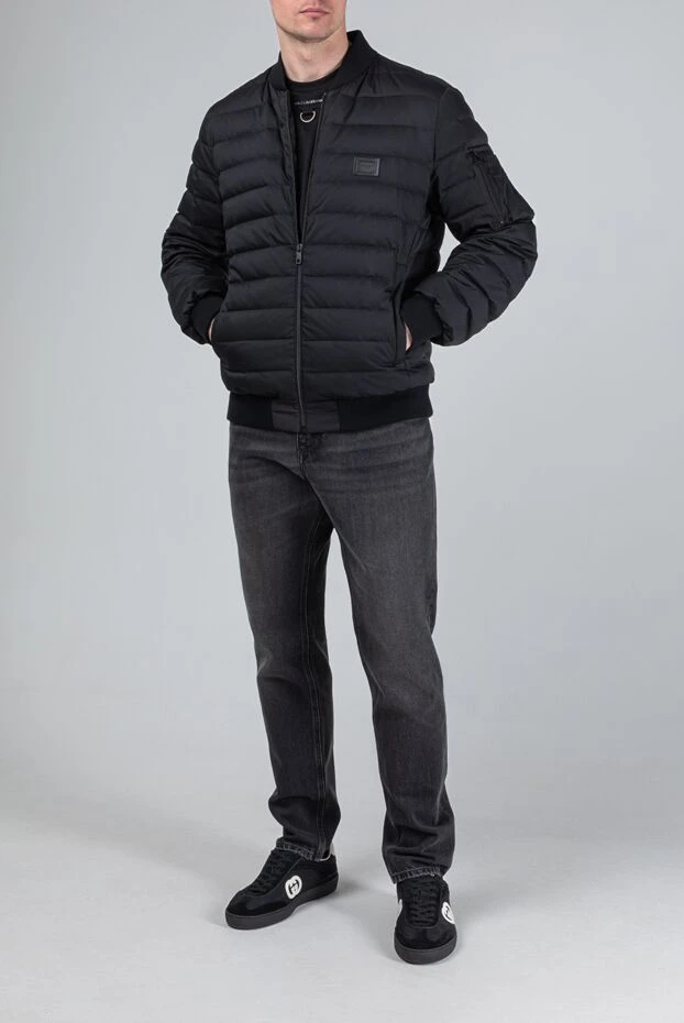Dolce & Gabbana стеганая пуховая куртка-бомбер черного цвета 193392 - фото 2