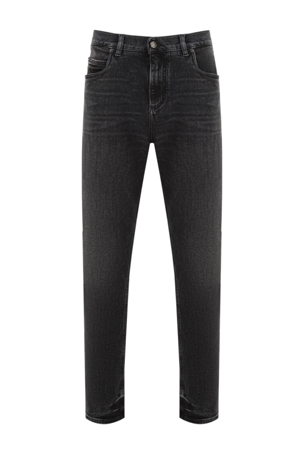 Мужские черные джинсы с контрастной вышивкой логотипа DG - фото 1