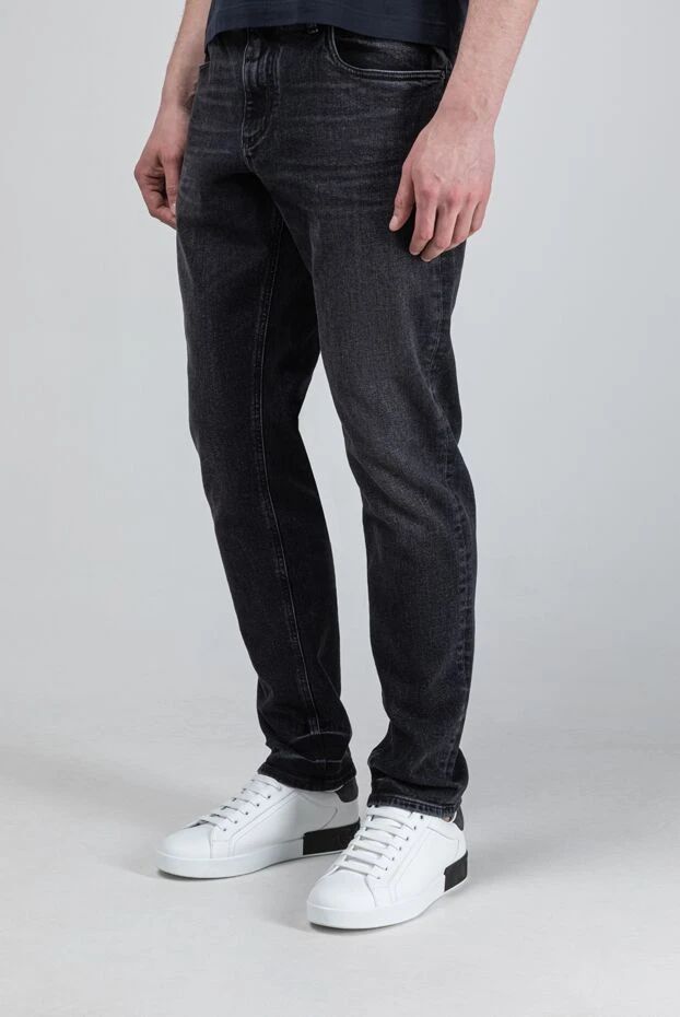 Dolce & Gabbana мужские черные джинсы с контрастной вышивкой логотипа dg 193399 - фото 3