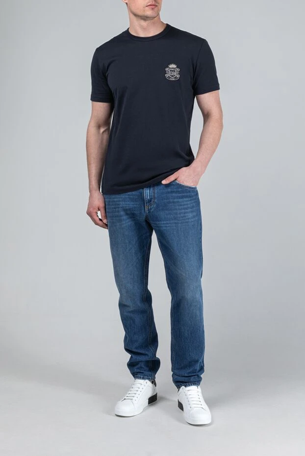 Dolce & Gabbana мужские джинсы из плотного денима с фирменной пластиной на заднем кармане 193400 - фото 2