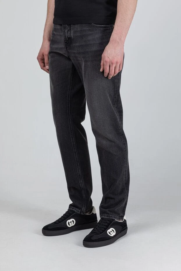 Dolce & Gabbana классические джинсы из денима графитового цвета с легким эффектом потертости 193402 - фото 3