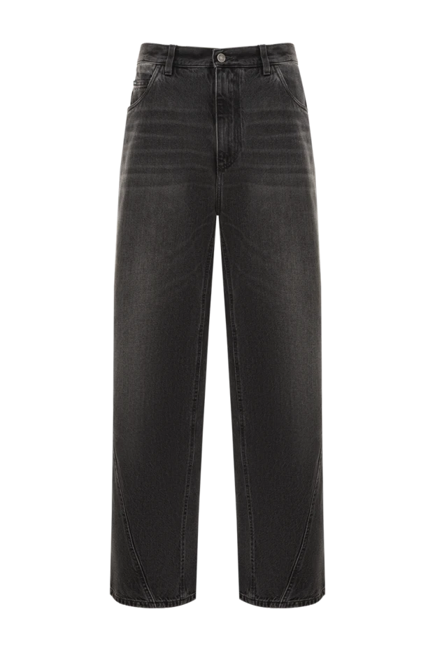 Джинсы из денима широкого кроя с металлической пластиной и логотипом - photo 1