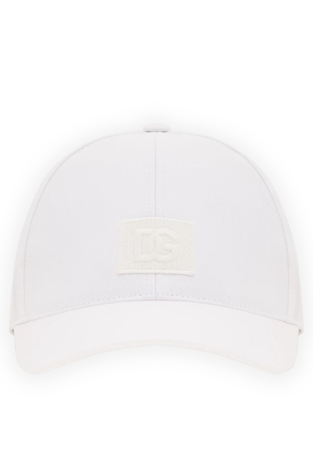 Мужская бейсболка белого цвета из высококачественного хлопка - фото 1