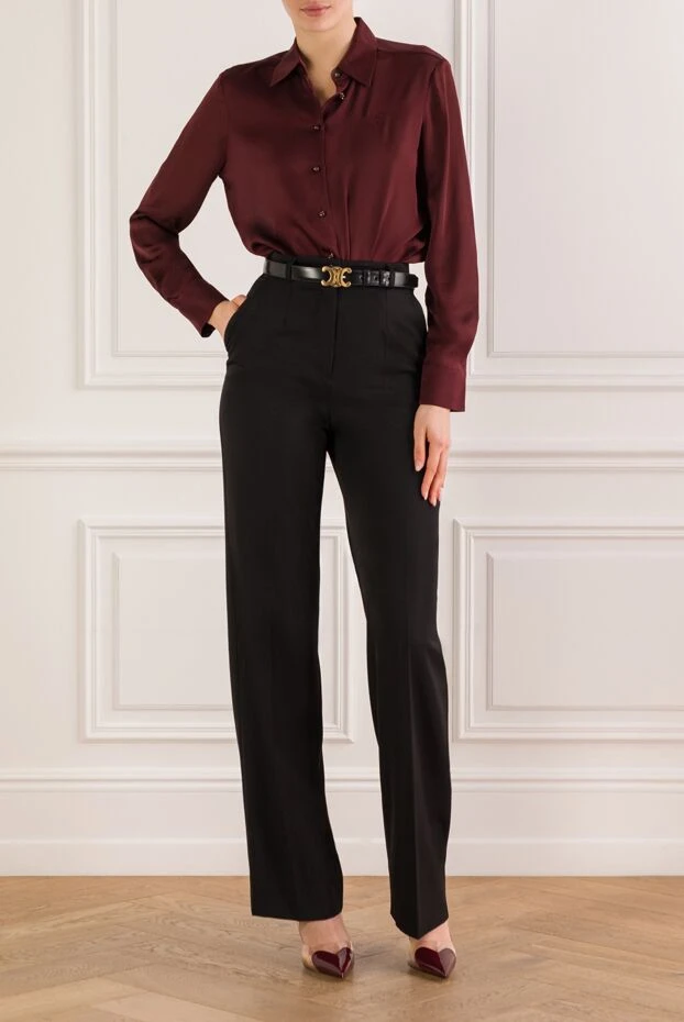 Dolce & Gabbana брюки женские из шерстяного габардина черного цвета 193410 - фото 2