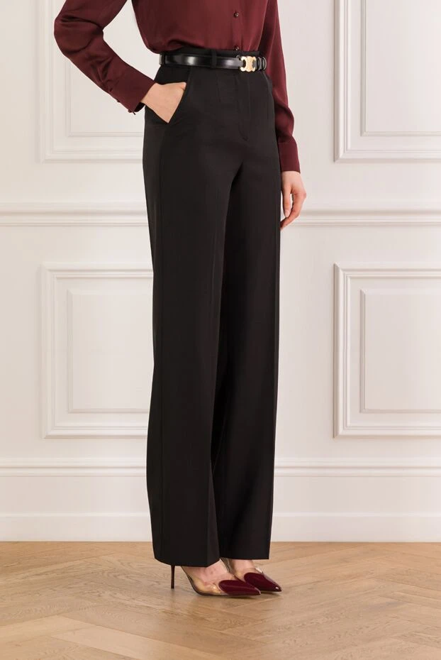 Dolce & Gabbana брюки женские из шерстяного габардина черного цвета 193410 - фото 3