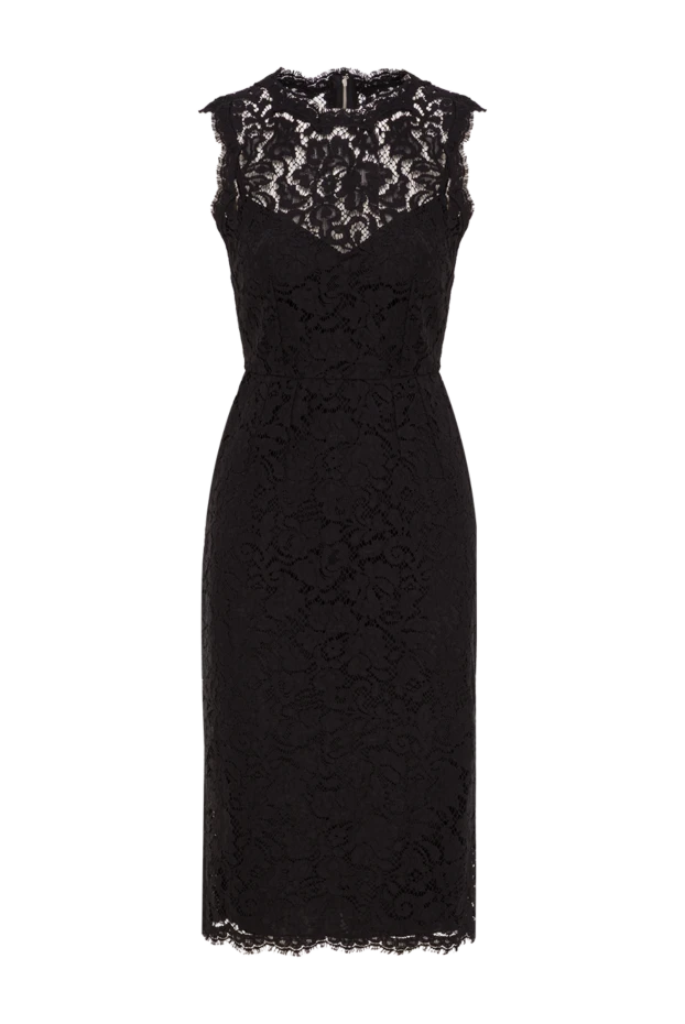 Ерекше жағдайларға арналған қара түсті кордонетто кружевной кешкі көйлек - фото 1