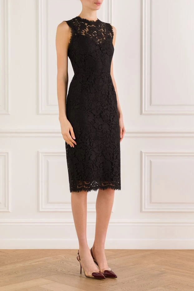 Dolce & Gabbana вечернее черное платье из кружева cordonetto для особых мероприятий 193413 - фото 3