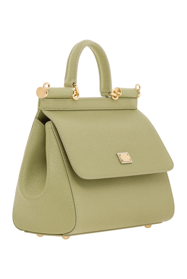 Dolce & Gabbana дофин бұзау терісінен жасалған кішкентай лайм жасыл түсті сицилия сөмкесі 193416 - фото 3