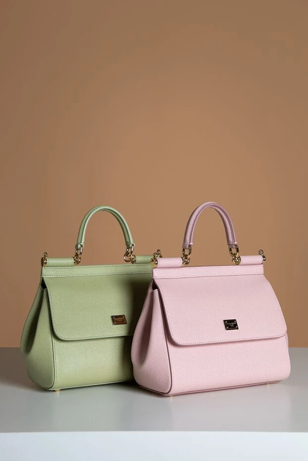 Dolce & Gabbana сицилия дофинінен жасалған кішкентай қызғылт бұзау терісінен жасалған сөмке 193418 - фото 2