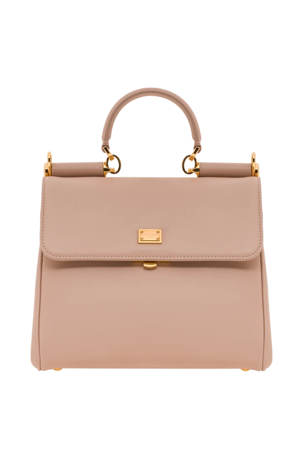 Бежевая женская сумка My Sicily из телячьей кожи plongé - фото 1