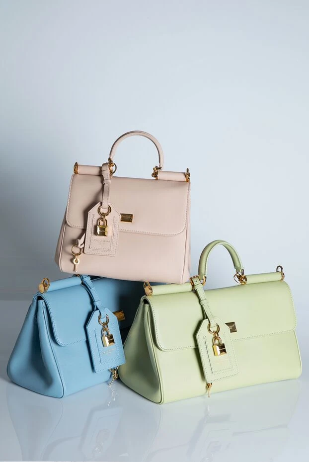 Dolce & Gabbana менің сицилия бежевый түсті бұзау терісінен жасалған plongé әйелдер сөмкем 193419 - фото 2