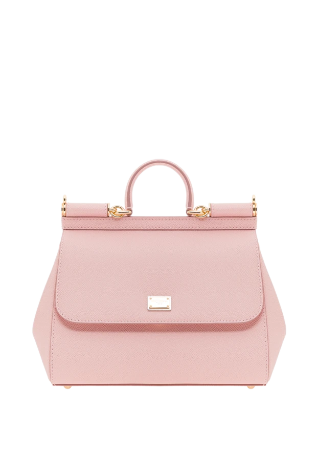 Үлкен қызғылт Сицилия Дофин бұзау терісінен жасалған сөмке - фото 1