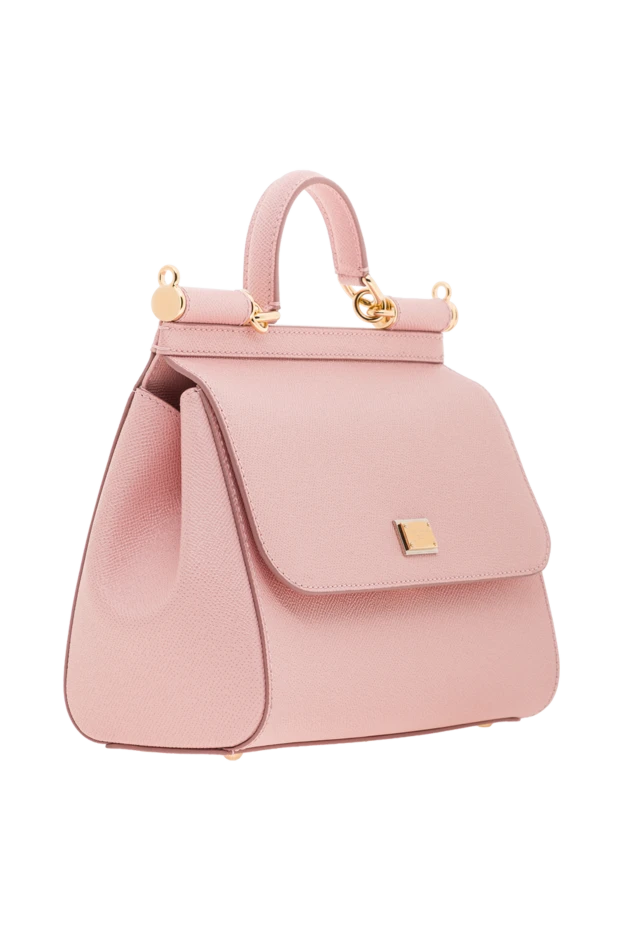 Dolce & Gabbana үлкен қызғылт сицилия дофин бұзау терісінен жасалған сөмке 193421 - фото 2