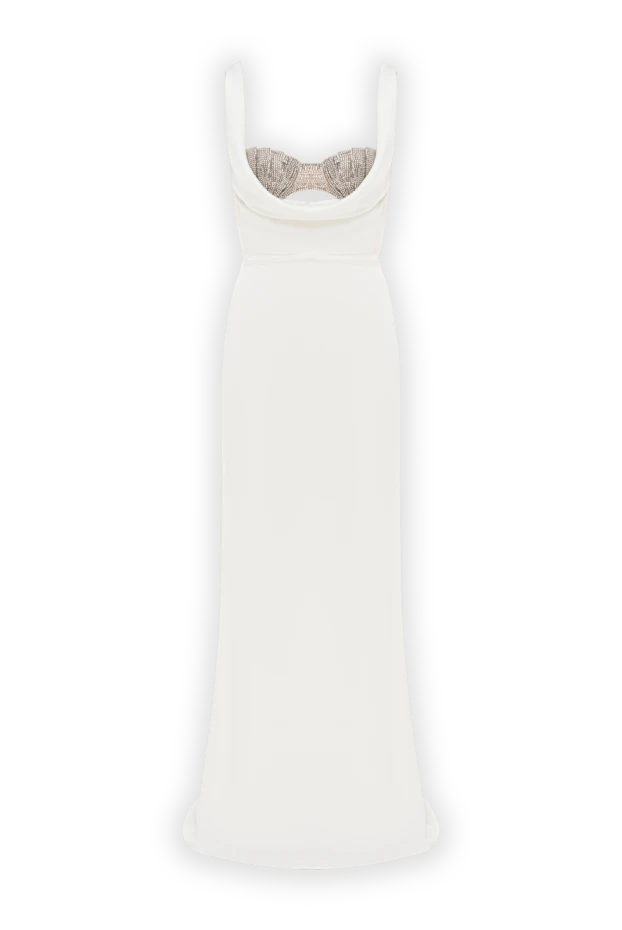 Ақ түсті, ұзын ені бар кешкі көйлек - фото 1