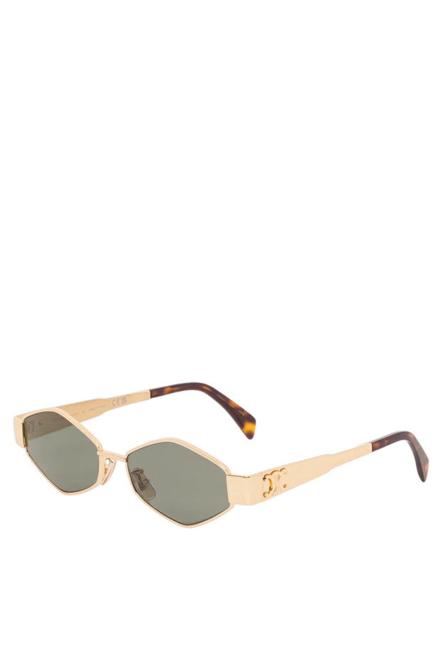 Celine алтын жақтаулы және жасыл линзалары бар triomphe metal 02 күннен қорғайтын көзілдірігі 193437 - фото 3