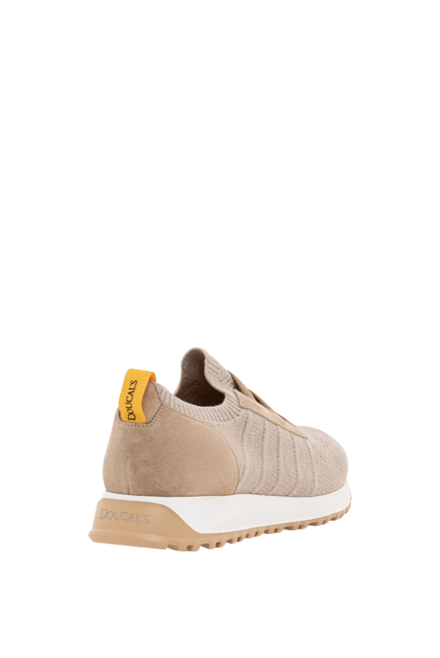 Doucal`s серые мужские кроссовки из трикотажного текстиля и кожи 193465 - фото 3