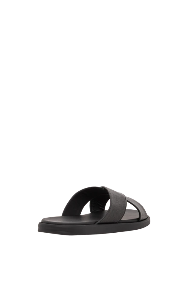 Doucal`s мужские сандалии с перекрестными ремешками из черной кожи 193469 - фото 3