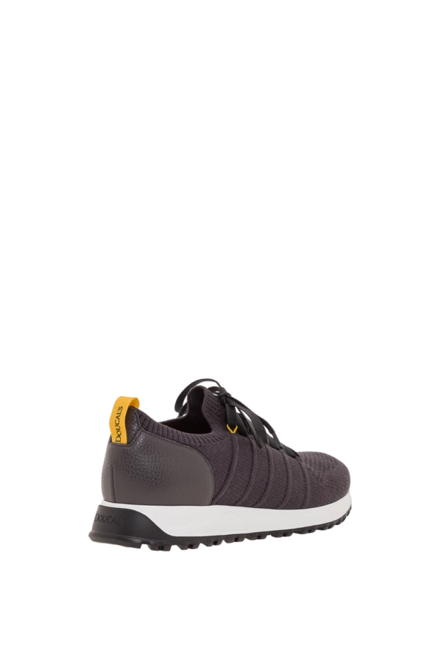 Doucal`s темно-серые мужские кроссовки из трикотажного текстиля и кожи 193471 - фото 3