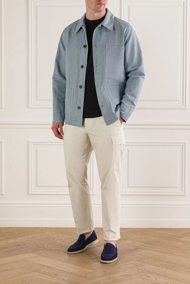 Jacob Cohen мужская легкая куртка-рубашка овершот голубого цвета 193487 - фото 2